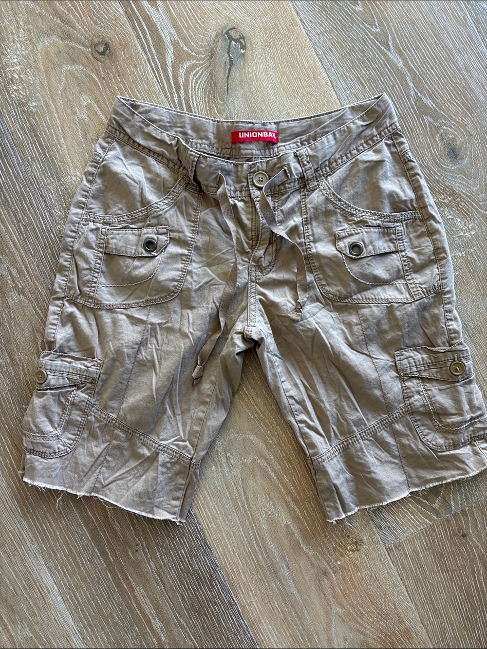 UNIONBAY Women's Tan Cargo Shorts with Drawstring